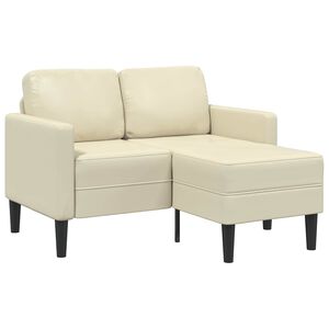 vidaXL Sofa 2-sjed s ležaljkom u obliku slova L krem umjetna koža