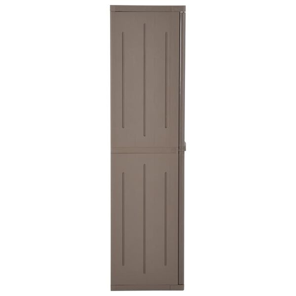 vidaXL Vrtni ormarić za pohranu smeđi 65x45x172 cm PP s izgledom drva
