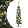 vidaXL Umjetno vitko božićno drvce s stalakom Zelena i bijela 120 cm