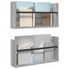 vidaXL Polica za časopise s policom 2 pcs Siva Sonoma 60 x 12 x 30 cm