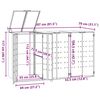 vidaXL Spremi&scaron;te za 3 kanta za otpad sivo 207x79x117 cm čelično