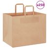 vidaXL Papirnate vrećice 250 kom s ručkama smeđe 32x22x24 cm