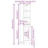 vidaXL Visoka komoda hrasta sonome 34,5x34x180cm od konstruiranog drva