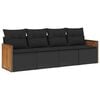 vidaXL 4-dijelni set vrtnih sofa od poliratana s jastucima crni