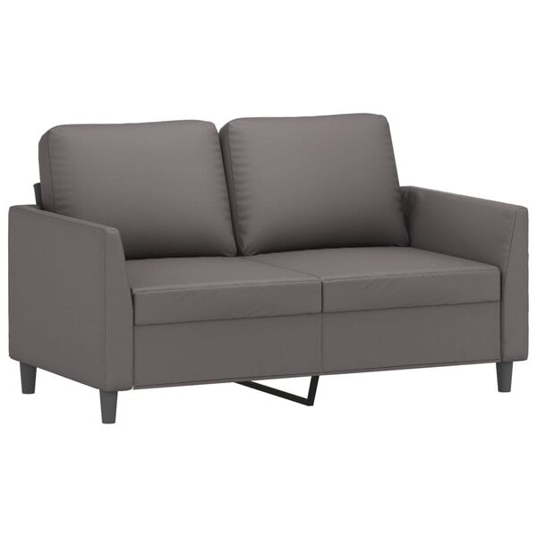 vidaXL 4-dijelni set sofa s jastucima sivi od umjetne kože