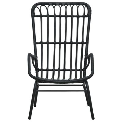 vidaXL Vrtna stolica od poliratana crna
