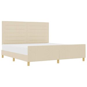 vidaXL Krevetna konstrukcija s uzglavljem Krema 180 x 200 cm tkanina