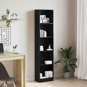 vidaXL Biblioteka crni hrast 40x24x176 cm Inženirsko drvo
