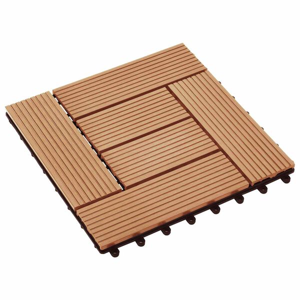 vidaXL Pločice za decking 11 pcs Tikovina 30 x 30 cm