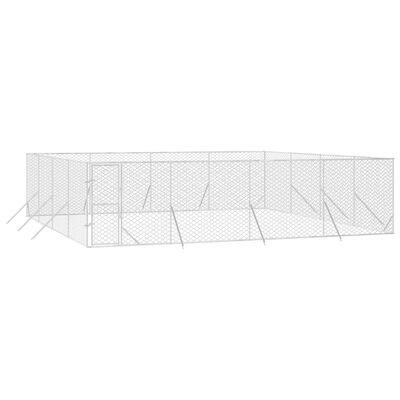 vidaXL Vanjski kavez za pse srebrni 8 x 8 x 2 m od pocinčanog čelika