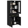 vidaXL Highboard s ladicama 2 pcs Crni hrast Konstruirano drvo