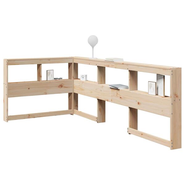 vidaXL Polica za knjige uzglavlje L-oblika 80 cm borovine