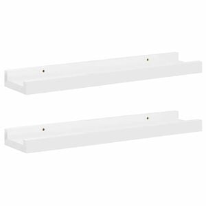 vidaXL Zidne police 2 kom visoki sjaj bijele 40 x 9 x 3 cm