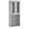 vidaXL Visoka komoda siva betona 69,5x34x180 cm od konstruiranog drva