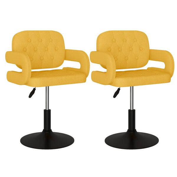 vidaXL Okretne blagovaonske stolice od tkanine 2 kom boja senfa