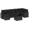 vidaXL 8-dijelni set vrtnih sofa od poliratana s jastucima crni