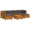 vidaXL Set vanjskih sofa s jastukom 7 Komad Smeđa Čvrsto drvo akacije