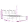 vidaXL Metalni okvir za krevet s uzglavljem bijeli 140 x 200 cm