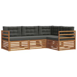 vidaXL Set vanjskih sofa s jastukom 4 pcs Prirodna i antracit