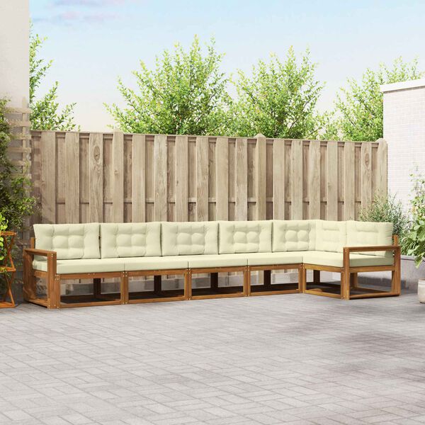 vidaXL Set vanjskih sofa s jastukom 6 pcs Prirodna i krem