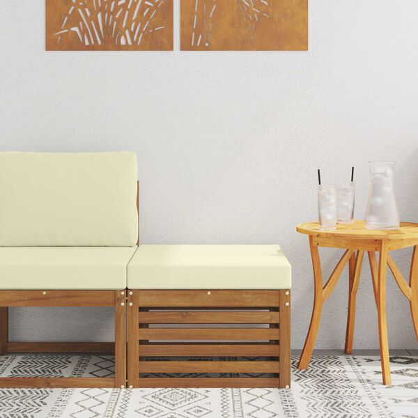 vidaXL Vanjski otoman Čvrsto drvo akacije Prirodna