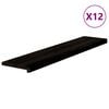 vidaXL Gazi&scaron;ta stepenice 12 kom smeđe-crni 120x30x2 cm masivna hrast