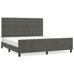 vidaXL Okvir za krevet s uzglavljem tamnosivi 180x200 cm bar&scaron;unasti