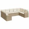 vidaXL 9-dijelni set vrtnih sofa s jastucima bež od poliratana