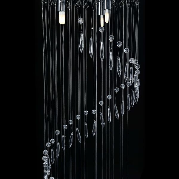 vidaXL Stropna svjetiljka s kristalnim perlama srebrna spiralna G9