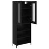 vidaXL Highboard Zidne Crni hrast 69,5 x 34 x 180 cm Konstruirano drvo