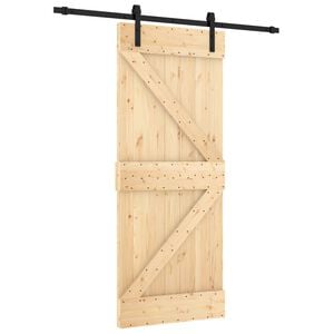 vidaXL Klizna vrata 85 x 210 cm Čvrsta borovina (neobrađena)