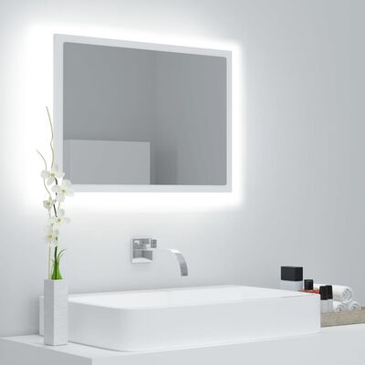 vidaXL LED kupaonsko ogledalo bijelo 60 x 8,5 x 37 cm akrilno