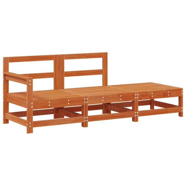 vidaXL Sekcionalna sofa Vosak Smeđa 190 x 62 x 70,5cm Masivna borovina