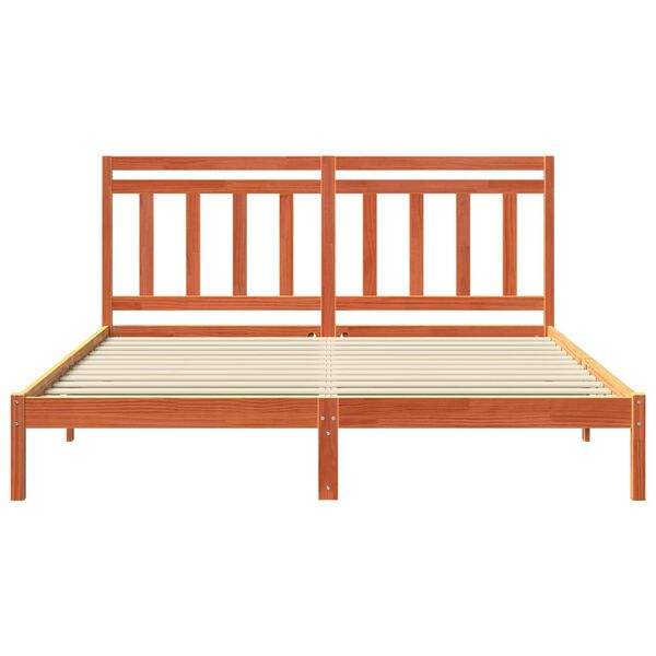 vidaXL Krevetna konstrukcija Vosak smeđa 205,5 x 185,5 x 100 cm