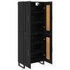 vidaXL Highboard Crni hrast 69,5 x 34 x 180 cm Konstruirano drvo