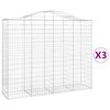 vidaXL Lučne gabionske ko&scaron;are 3 kom 200x50x160/180cm pocinčano željezo