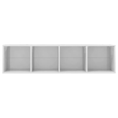 vidaXL Ormarić za knjige/TV visoki sjaj bijeli 143 x 30 x 36 cm