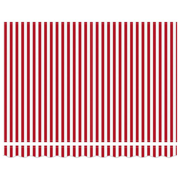 vidaXL Skrovita tenda Crvena i bijela 300 x 250 cm Poliester i metal