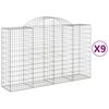 vidaXL Lučne gabionske ko&scaron;are 9 kom 200x50x120/140cm pocinčano željezo
