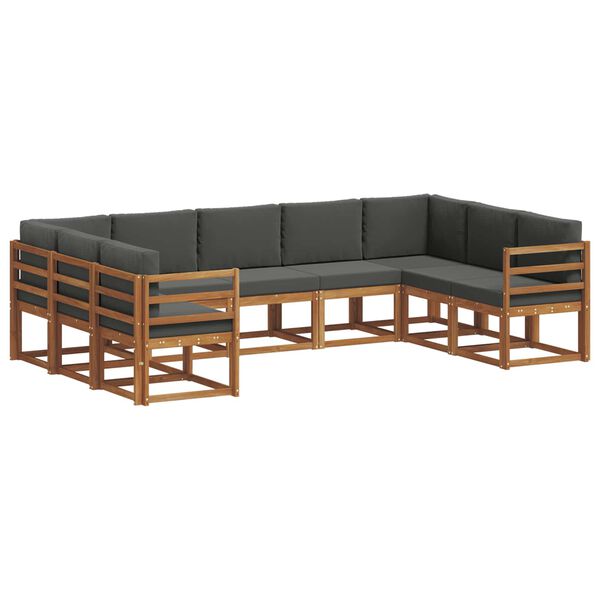 vidaXL Set vanjskih sofa s jastukom 9 pcs Prirodna i antracit