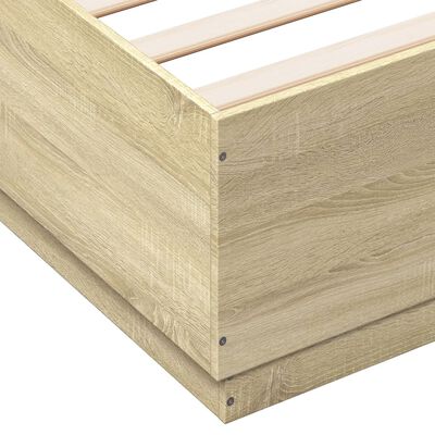 vidaXL Okvir za krevet boja hrasta 140 x 200 cm konstruirano drvo