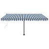 vidaXL Samostojeća automatska tenda 400 x 350 cm plavo-bijela