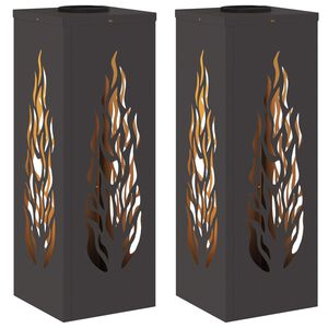 vidaXL Solarna LED svjetlost za stazu 2 pcs Crna Hladno valjana čelika