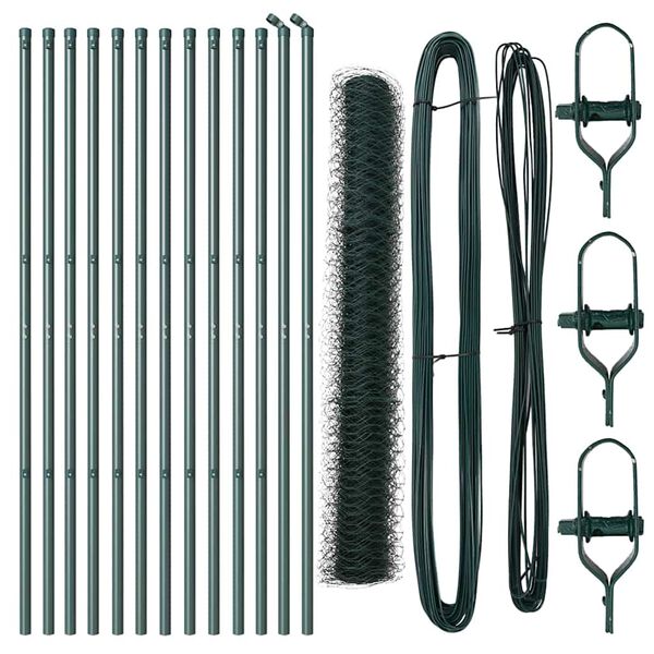vidaXL Stup za ogradu Zelena 25 x 1 m (50 mm mreža) Čelik