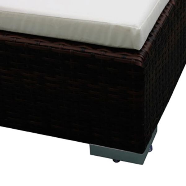 vidaXL 8-dijelna vrtna garnitura od poliratana s jastucima smeđa