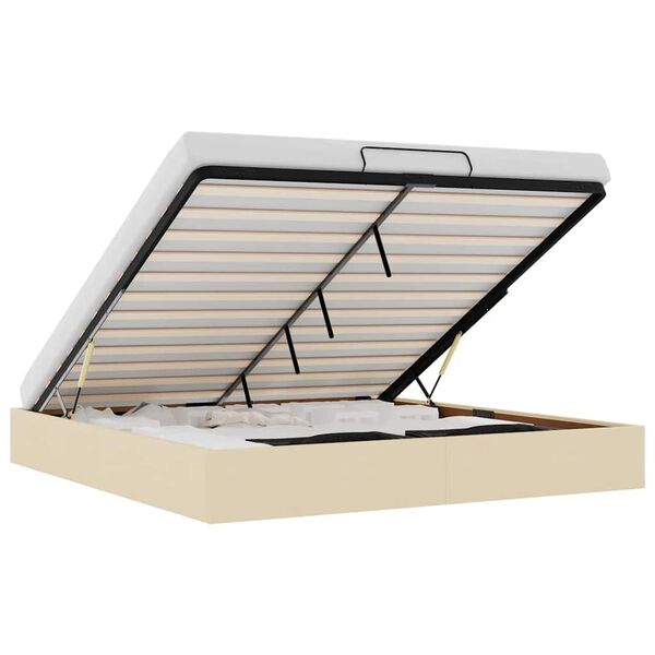 vidaXL Otomanski okvir kreveta bez madraca krem 200x200 cm od tkanine