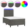 vidaXL Krevet box spring s madracem LED tamnosivi 120 x 190 cm bar&scaron;un