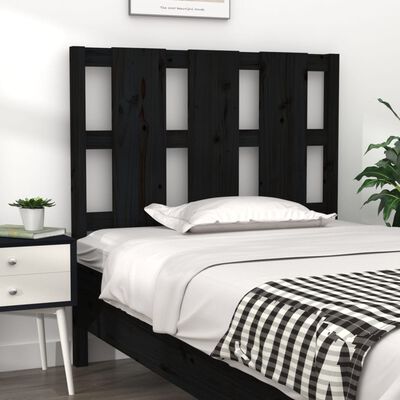 vidaXL Uzglavlje za krevet crno 105,5 x 4 x 100 cm od masivne borovine