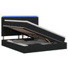 vidaXL LED krevet za pohranu s madracem Crna 140 x 190 cm Tkanina