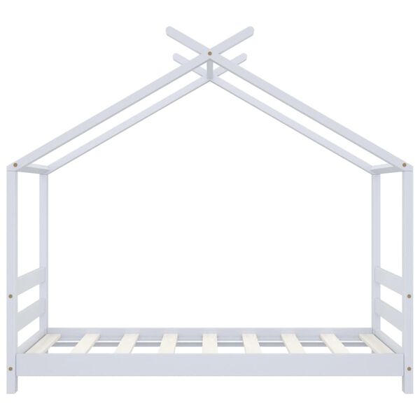 vidaXL Okvir za dječji krevet od masivne borovine bijeli 70 x 140 cm
